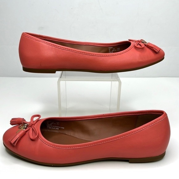 COACH Benni Woman’s Coral Ballet Flat with Tassel  Sz 7 - Picture 5 of 11